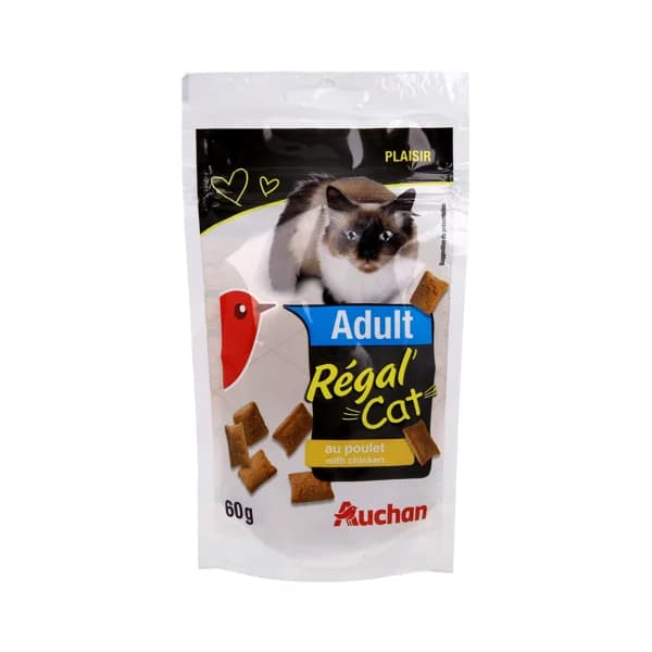 PRODUCTO ALCAMPO Snacks para gatos adultos a base de pollo AUCHAN ADULT 60 g. - 0.06 kg - Imagen del producto en Findit