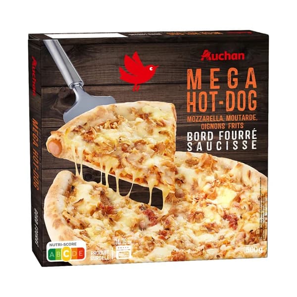 PRODUCTO ALCAMPO Pizza de mozarella, mostaza y cebolla frita con borde relleno de salchicha 500 g. - 0.5 kg - Imagen del producto en Findit