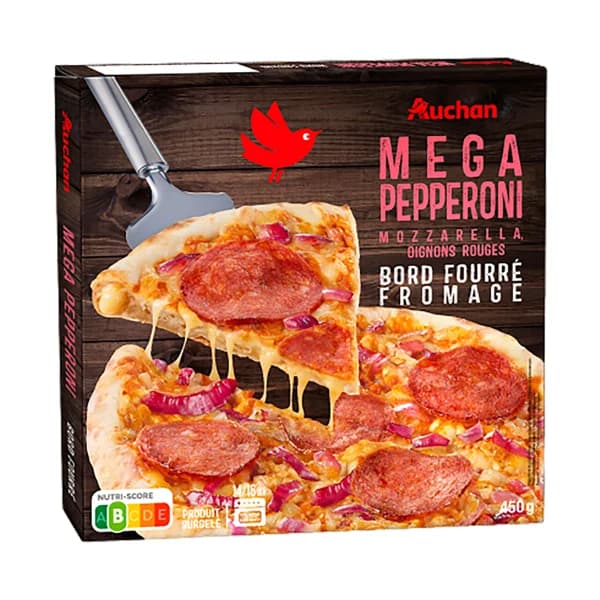 PRODUCTO ALCAMPO Pizza de mozarella, cebolla roja y pepperoni, con borde relleno de queso 450 g. - 0.45 kg - Imagen del producto en Findit