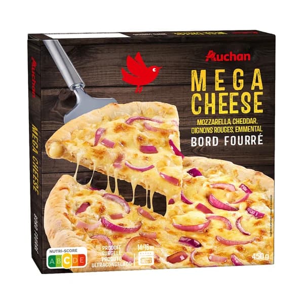 PRODUCTO ALCAMPO Pizza de mozarella, cheddar, cebolla roja y emmental con borde relleno de queso 450 g. - 0.45 kg - Imagen del producto en Findit