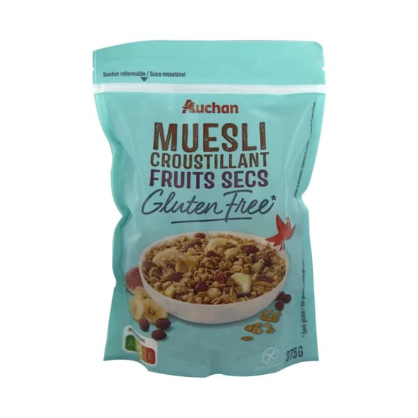 PRODUCTO ALCAMPO Muesli crujiente, sin gluten, con frutos secos 375 g. - 0.38 kg - Imagen del producto en Findit