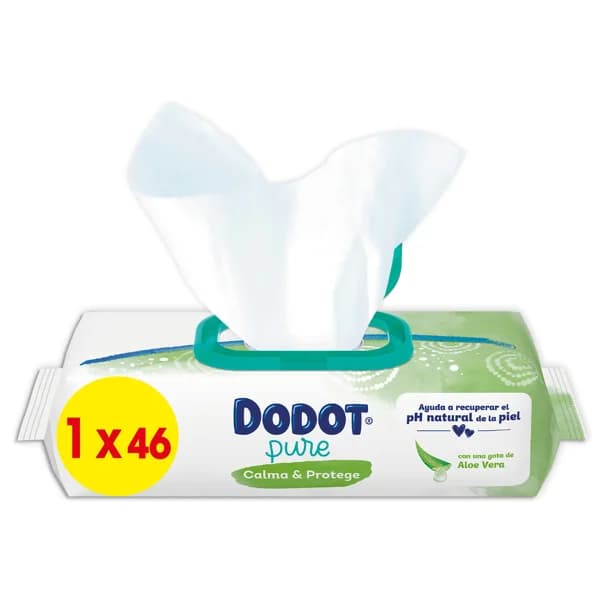 DODOT Pure calma & protege Toallitas húmedas para bebé con aloe vera 46 uds. - 1 ud - Imagen del producto en Findit