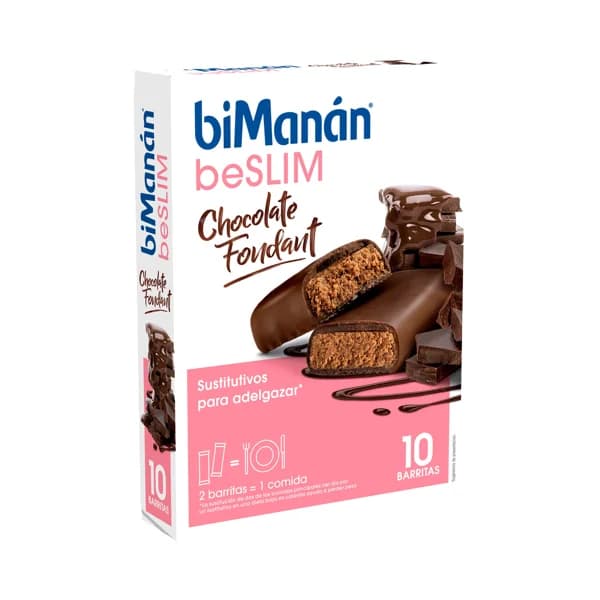 BIMANÁN Be slim Barritas de chocolate fondant, para dieta de reducción de peso 10 uds. - 0.4 kg - Imagen del producto en Findit