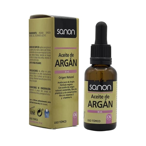 SANON Aceite de argán de origen natural con acción hidratante y revitalizante, para todo tipo de pieles SANON 30 ml. - 1 ud - Imagen del producto en Findit