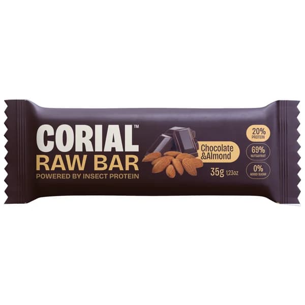 CORIAL Barrita de datiles, almendras, larvas de gusano de la harina y chocolate 35 g. - 1 ud - Imagen del producto en Findit