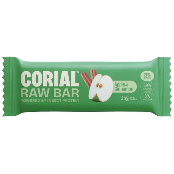 CORIAL Barrita de datiles, almendras, avena, larvas gusano de la harina, manzana y canela 35 g - 1 ud - Imagen del producto en Findit