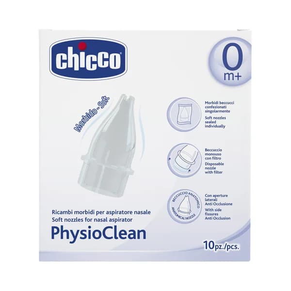 CHICCO Physoclena Recambios blandos desechables y con filtro absorbente para aspitador nasal 10 uds. - 1 ud - Imagen del producto en Findit