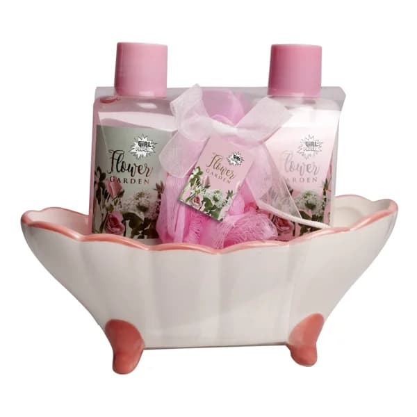 GIRL POWER Bañera cerámica con productos para el baño con aroma a flores de jardín. - 1 ud - Imagen del producto en Findit