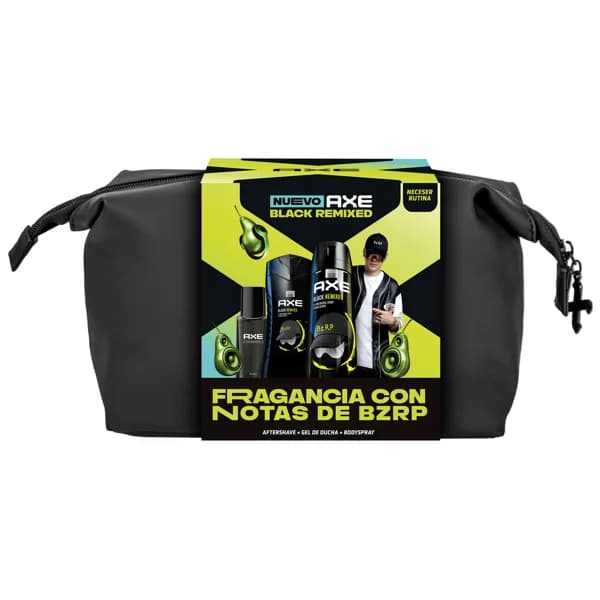 AXE Black remixed by BZRP Neceser con cierre de cremallera con productos para la higiene masculina. - 1 ud - Imagen del producto en Findit