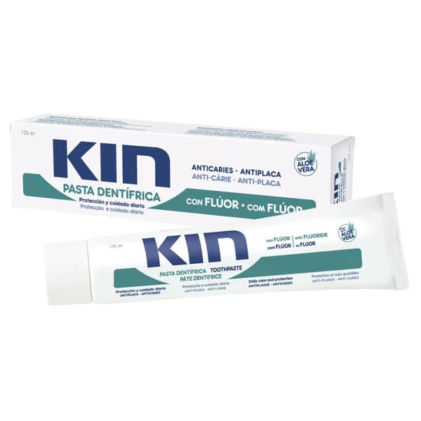 KIN Pasta de dientes con flúor y acción anticaries y antiplaca KIN 125 ml. - 0.13 l - Imagen del producto en Findit