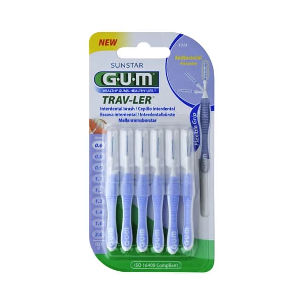 GUM Cepillos interdentales de 0.6 mm con protección antibacteriana GUM Trav-ler 6 uds. - 1 ud - Imagen del producto en Findit