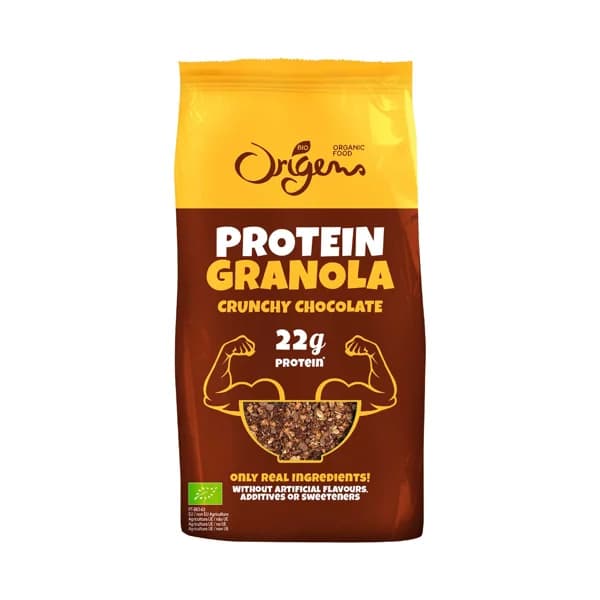 ORIGENS Bio protein Granola ecológica con chocolate crujiente, rica en proteínas 275 g. - 0.28 kg - Imagen del producto en Findit