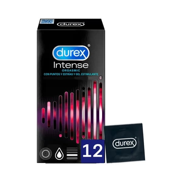 DUREX Preservativos lubricados con puntos, estrías y gel estimulante DUREX Intense orgasmic 12 uds. - 1 ud - Imagen del producto en Findit