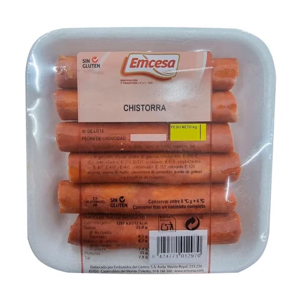 EMCESA Chistorra, bandeja 120 g. - 0.12 kg - Imagen del producto en Findit
