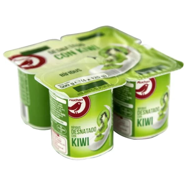 AUCHAN Bifidus desnatado con trocitos de kiwi 4 x 125 g. Producto Alcampo - 0.5 kg - Imagen del producto en Findit