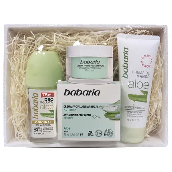 BABARIA Cesta regalo con productos con aloe vera, para el cuidado de nuestra piel. - 1 ud - Imagen del producto en Findit