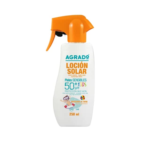 AGRADO Kids Protector solar en spray, especial niños con pieles sensibles y FPS 50+ (muy alto) 250 ml. - 0.25 l - Imagen del producto en Findit
