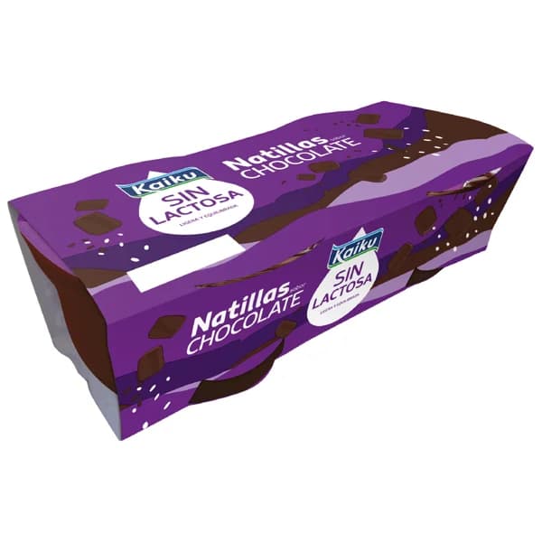 KAIKU Natillas con sabor a chocolate, elaboradas sin lactosa  2 x 125 g. - 0.25 kg - Imagen del producto en Findit
