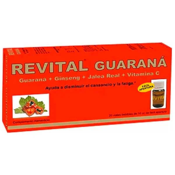 REVITAL Guaraná Complemento alimenticio en viales bebibles que ayudan a disiminuir cansancio y fatiga 20 uds. - 0.2 l - Imagen del producto en Findit