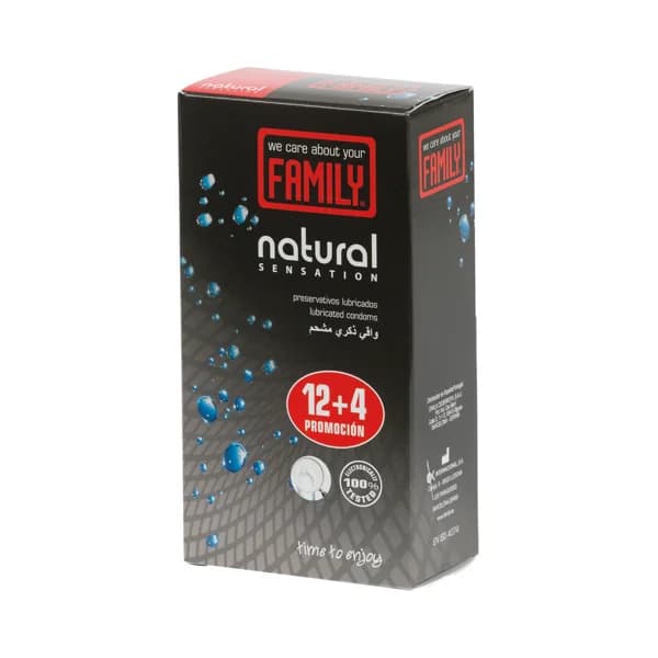 FAMILY Preservativos lubricados sensación natural FAMILY 12 + 4 uds. - 1 ud - Imagen del producto en Findit