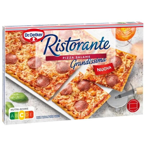 DR. OETKER Ristorante grandissima Pizza congelada de masa fina con tomate, salami y queso 540 g. - 0.54 kg - Imagen del producto en Findit