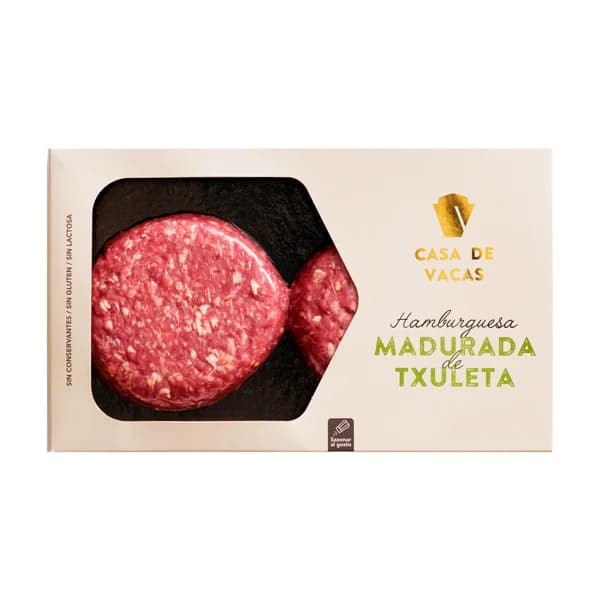 CASA DE VACAS Hamburguesa vacuno madurada de Txuleta 2x150 gr. - 0.3 kg - Imagen del producto en Findit