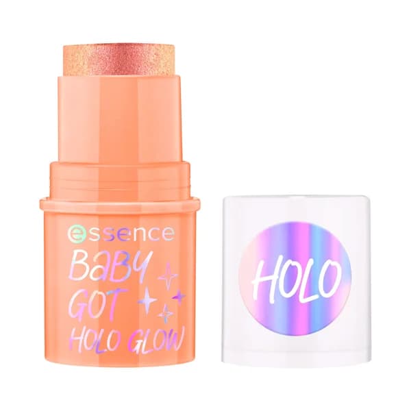 ESSENCE Baby got holo glow tono melocotón Iluminador holográfico en barra con acabado brillante. - 1 ud - Imagen del producto en Findit