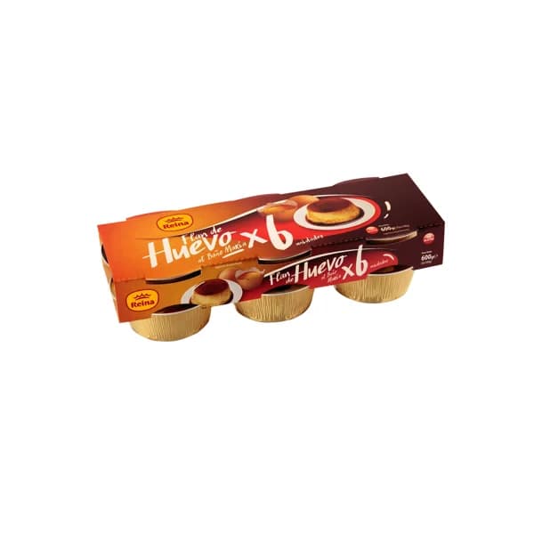 REINA Flan de huevo elaborado al baño María y sin gluten REINA 6 x 100 g. - 0.6 kg - Imagen del producto en Findit