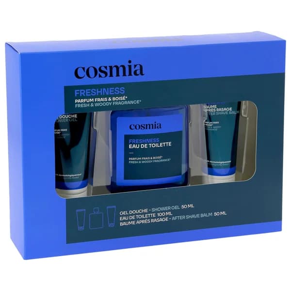 COSMIA Freshness Estuche para hombre con colonia (fresca y amaderada), gel y after shave. - 1 ud - Imagen del producto en Findit