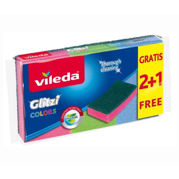 VILEDA Estropajo glitzi colors 2 + 1 unds. - 1 ud - Imagen del producto en Findit