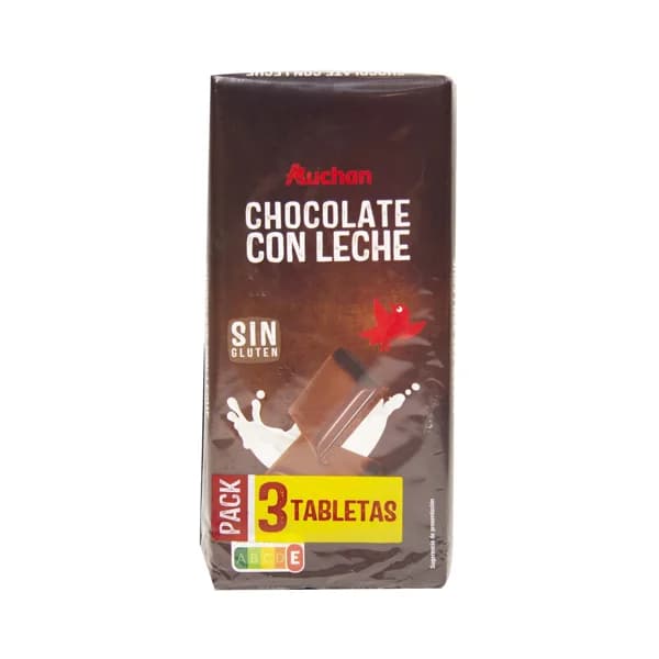 PRODUCTO ALCAMPO Tabletas de chocolate con leche  3 uds. 150 g. - 0.45 kg - Imagen del producto en Findit