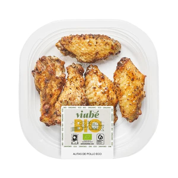 VIUBÉ Bio Alitas de pollo ecológicoas, listas para calentar y comer 220 g. - 0.22 kg - Imagen del producto en Findit