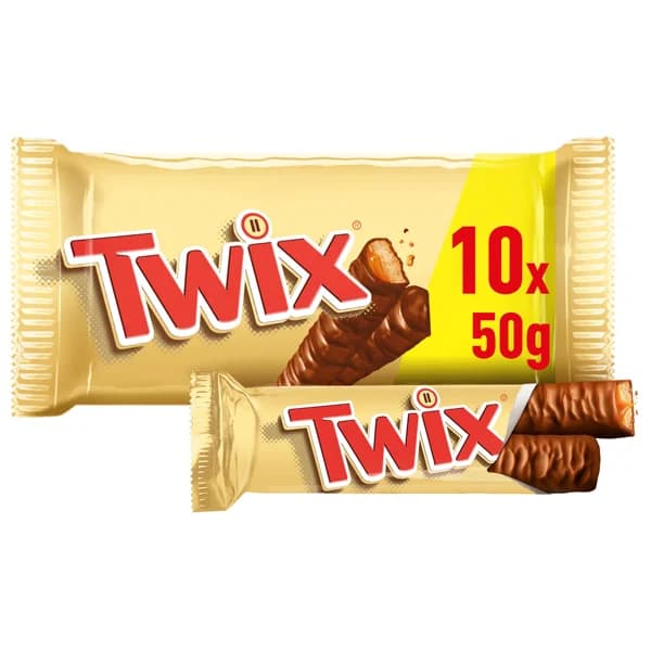 TWIX Barritas de chocolate con caramelo y galleta 10 uds. 50 g. - 0.5 kg - Imagen del producto en Findit