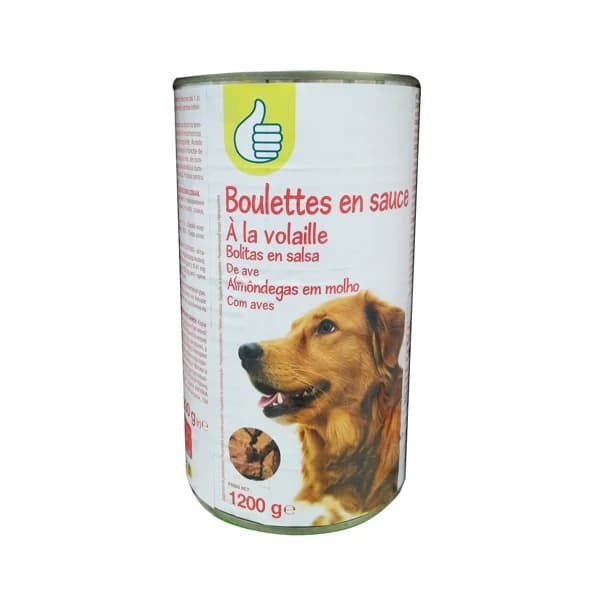 PRODUCTO ECONÓMICO ALCAMPO Albondigas en salsa de ave para perros PRODUCTO ECONÓMICO ALCAMPO 1200 g. - 1.2 kg - Imagen del producto en Findit