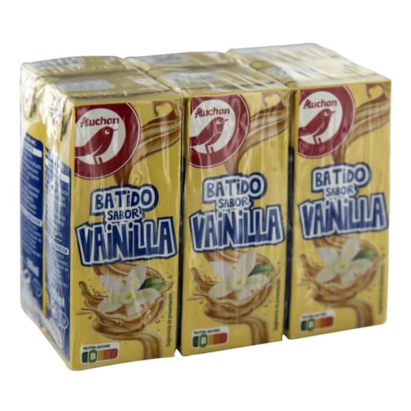 AUCHAN Batido con sabor a vainilla 6 x 200 ml. Producto Alcampo - 1.2 l - Imagen del producto en Findit