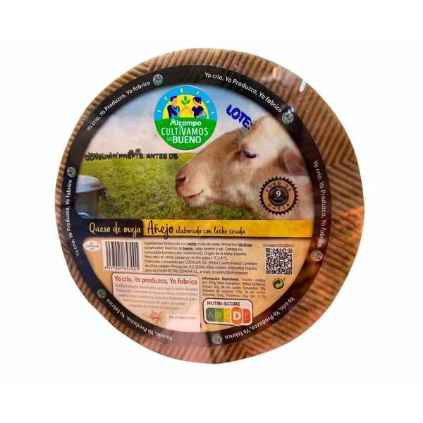 ALCAMPO CULTIVAMOS LO BUENO Queso de oveja añejo (con leche cruda). - Trozo - 1 ud - Imagen del producto en Findit