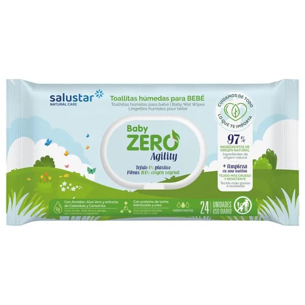 SALUSTAR Baby zero Toallitas húmedas para bebé con un 97% de ingredientes de origen natural 24 uds. - 1 ud - Imagen del producto en Findit