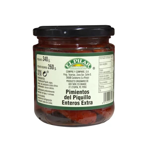 EL PILAR Pimientos enteros con ajo 190 g. - 0.19 kg - Imagen del producto en Findit