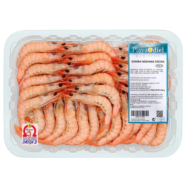 PLAYA ODIEL Bandeja de gamba cocida 250 g. - 0.25 kg - Imagen del producto en Findit
