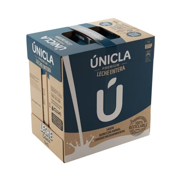 ÚNICLA Leche de vaca entera de origen 100% gallega 6 x 1 l. - 6 l - Imagen del producto en Findit