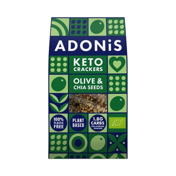 ADONIS Crakers keto ecológicos con semillas de chia y aceitunas 60 g. - 0.06 kg - Imagen del producto en Findit