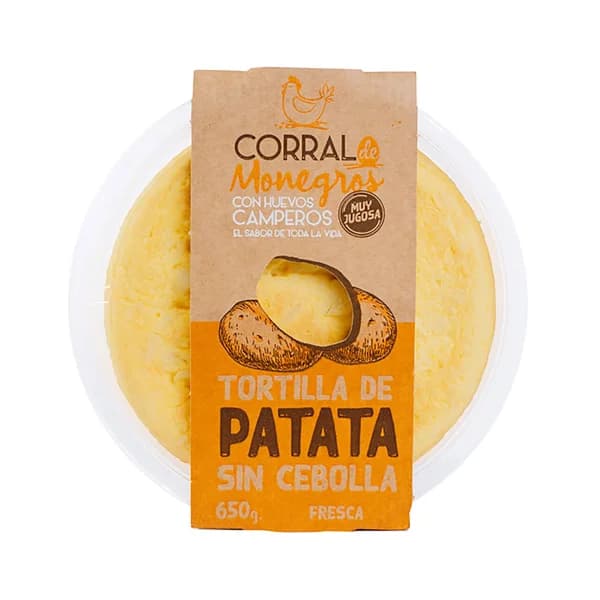 CORRAL DE MONEGROS Tortilla de patatas fresca y sin cebolla CORRAL DE MONEGROS 650 g. - 0.65 kg - Imagen del producto en Findit