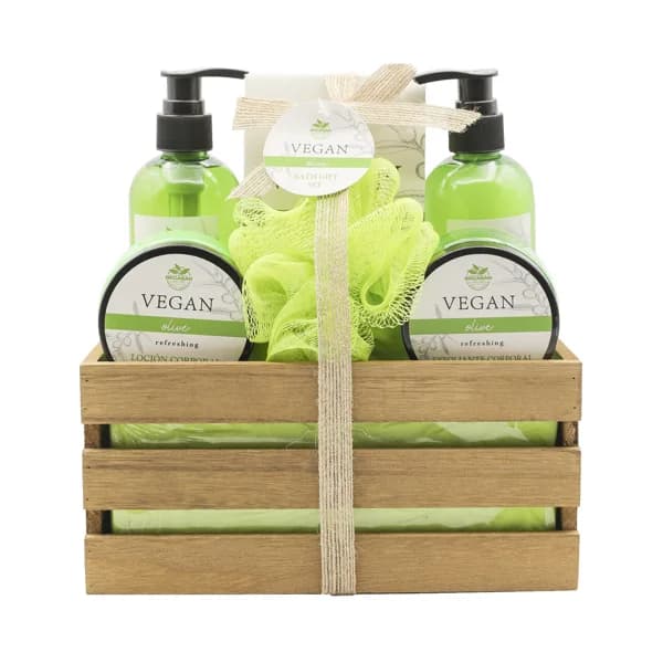 BECASAN NATURE Caja de madera con productos con oliva para la higiene y el cuidado corporal. - 1 ud - Imagen del producto en Findit