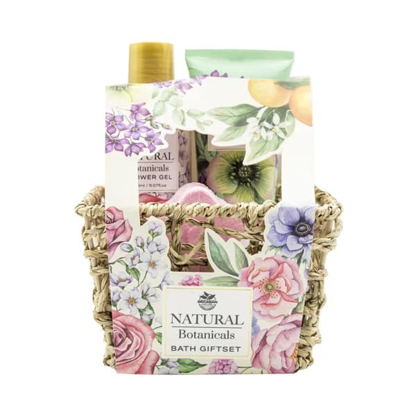 BECASAN NATURE Natural botanicals Cesta de mimbre con productos con aroma a rosas para el cuidado y la higiene corporal. - 1 ud - Imagen del producto en Findit