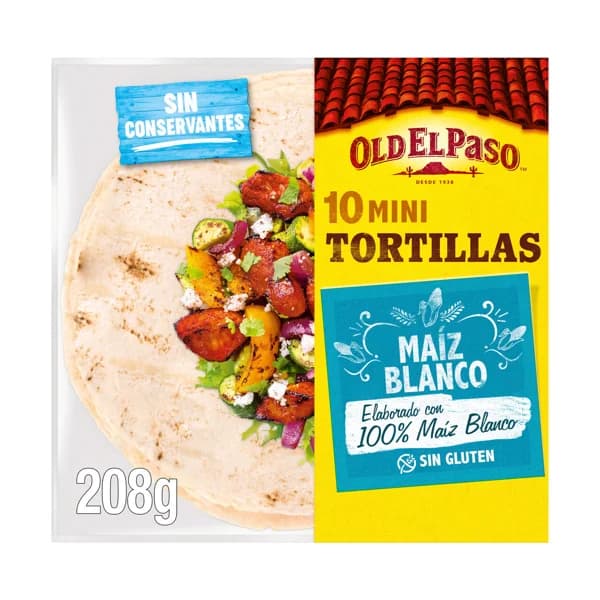 OLD EL PASO Mini tortillas maíz blanco 10 u 8x208 g. - 0.21 kg - Imagen del producto en Findit