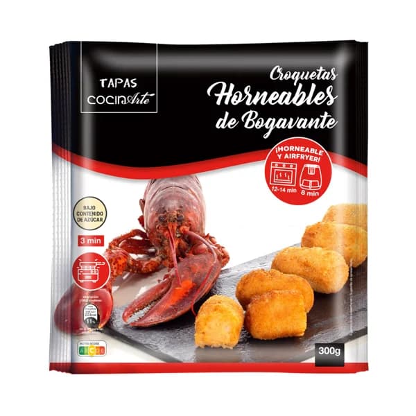 COCINARTE Croquetas congeladas y horneables de bogavante 300 g. - 0.3 kg - Imagen del producto en Findit