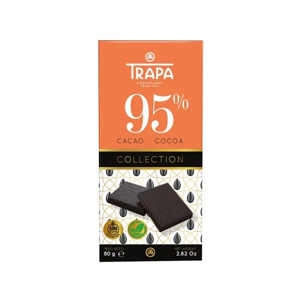TRAPA Collection Chocolate negro 95 % cacao 80 g. - 0.08 kg - Imagen del producto en Findit