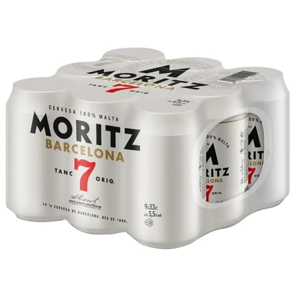 MORITZ 7  Cervezas 100 % malta pack 9 uds. x 33 cl. - 2.97 l - Imagen del producto en Findit