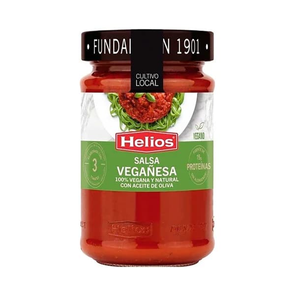 HELIOS VEGAÑESA Salsa de tomate 100% vegana 380 g. - 0.38 kg - Imagen del producto en Findit