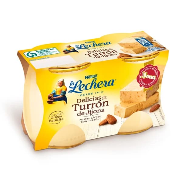 LA LECHERA Postre lacteo (Delicias) con sabor a turrón LA LECHERA de Nestlé 2 x 125 g. - 0.25 kg - Imagen del producto en Findit